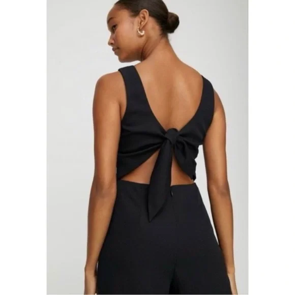 ARITZIA | Wilfred Écoulement Tie Back Sleeveless Jumpsuit in Black, Size 2 - Picture 5 of 15